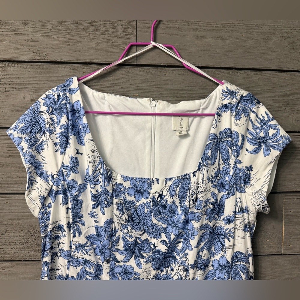 NWOT Joie Hawaiian Print Cap Sleeve Fit & Flare Dress Sz 4 Summer Vacay Party - Picture 5 of 14